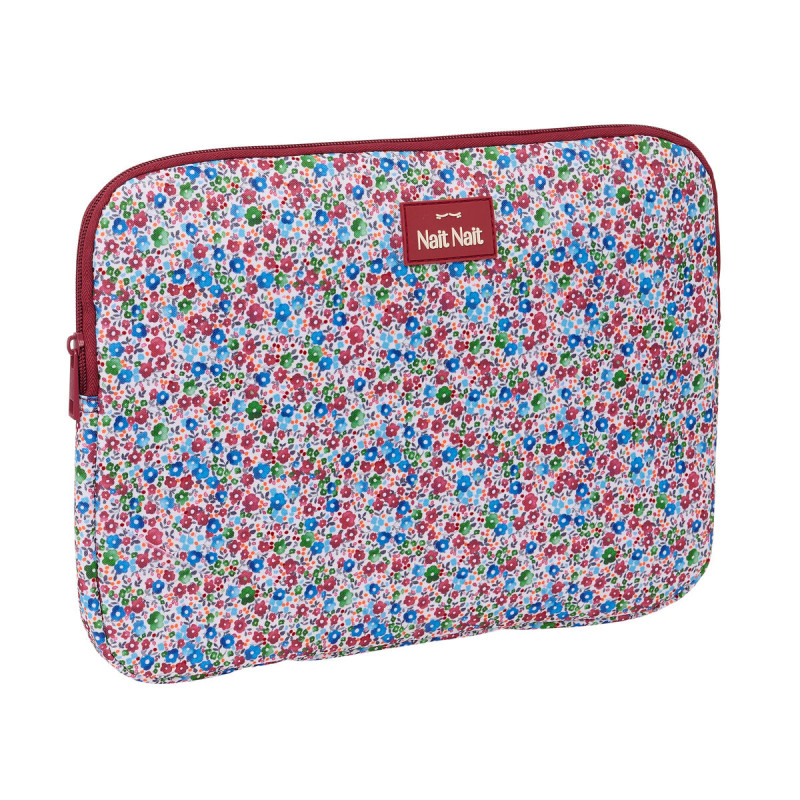 Funda para Portátil Nait Nait Flores coimbra burdeos Burdeos 34 x 25 x 2 cm