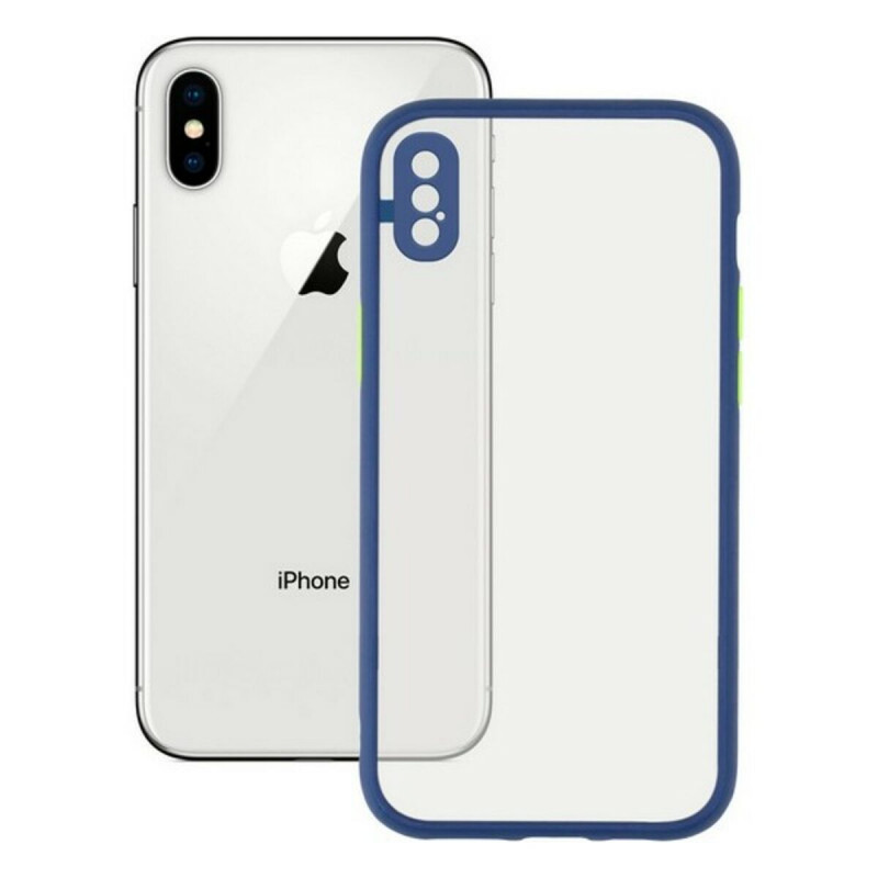 Funda para Móvil iPhone X , XS KSIX Duo Soft Azul